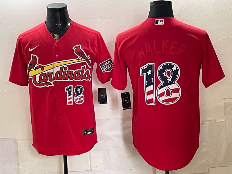 Men 2026 St.Louis Cardinals #18 Walker red Nike MLB Jersey 0723065